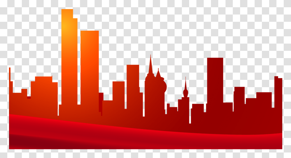 Skyline Silhouette Com Free For Red City Silhouette, Modern Art, Drawing Transparent Png