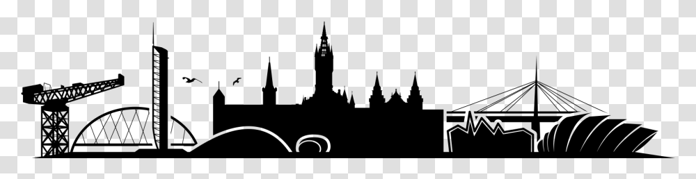 Skyline Silhouette Glasgow City Outline, Gray, World Of Warcraft Transparent Png