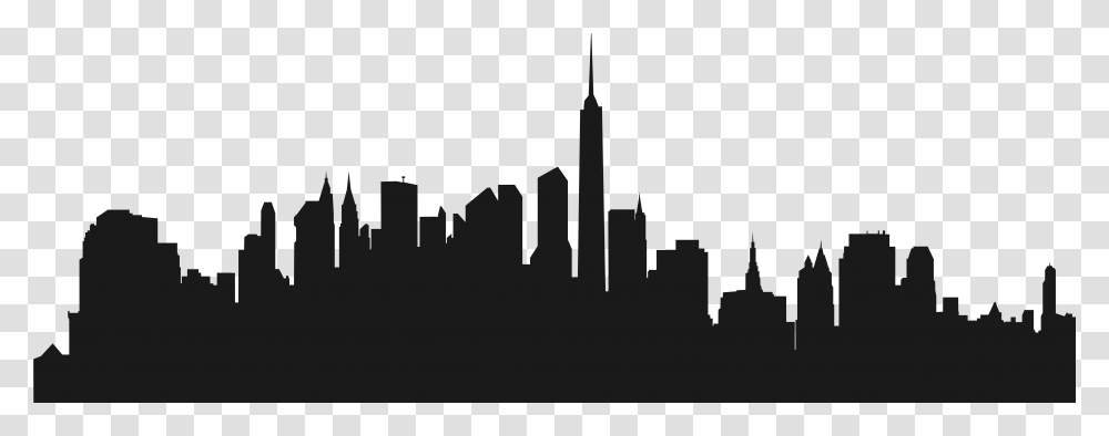 Skylines New York City Silhouette Wall City Skyline Silhouette, Metropolis, Urban, Building, Spire Transparent Png