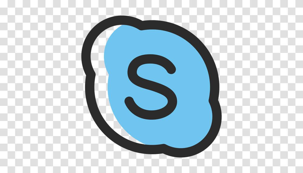 Skype Colored Stroke Icon, Number, Alphabet Transparent Png