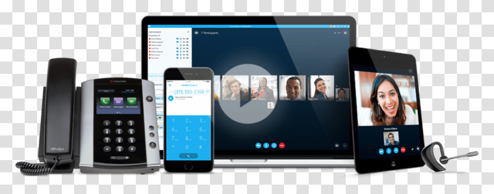 Skype For Business Evideo Skype Phone System, Mobile Phone, Electronics, Cell Phone, Person Transparent Png