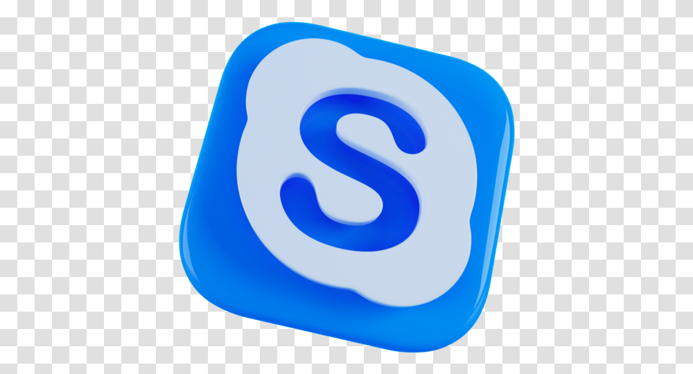 Skype Logo Free Icon Of Social Media 3d Icon Skype 3d, Text, Alphabet, Number, Symbol Transparent Png