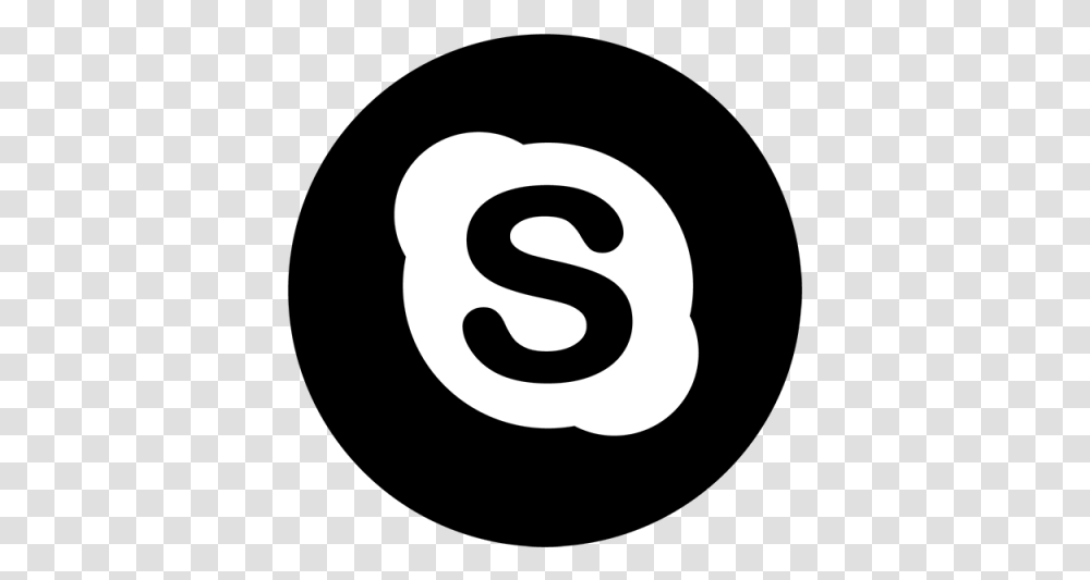 Skype White Icon Circle Background Social Media Icons, Logo, Trademark Transparent Png
