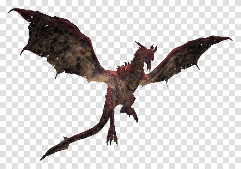 Skyrim Dragon Free File Download Play Elder Scrolls Red Dragon, Lizard, Reptile, Animal, Dinosaur Transparent Png