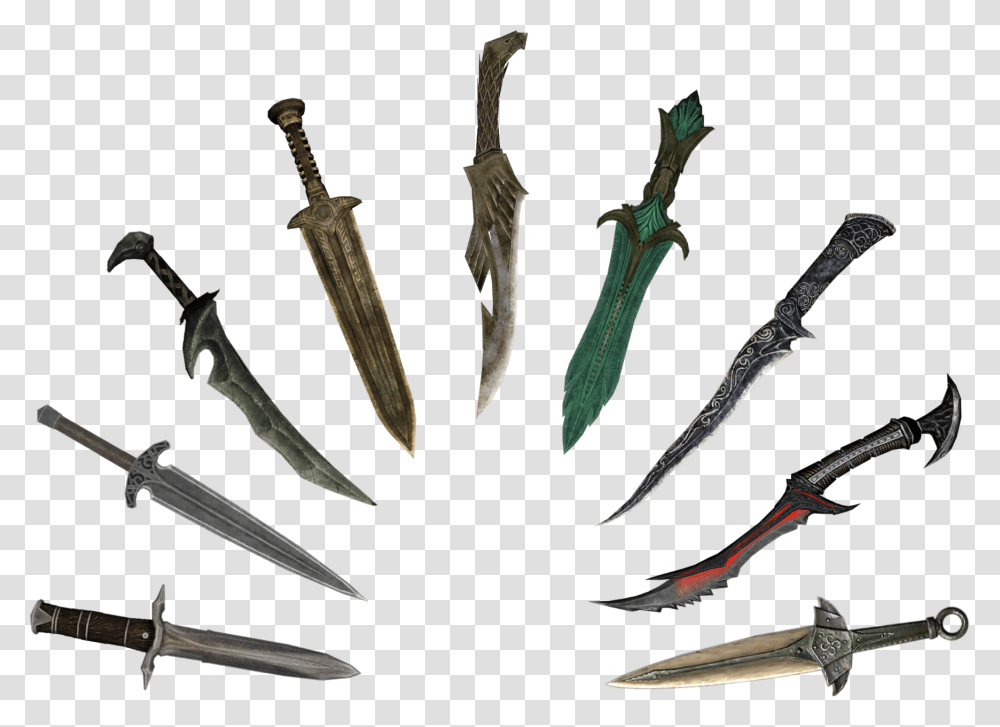 Skyrim Dragon Skyrim Daggers, Weapon, Weaponry, Blade, Knife Transparent Png