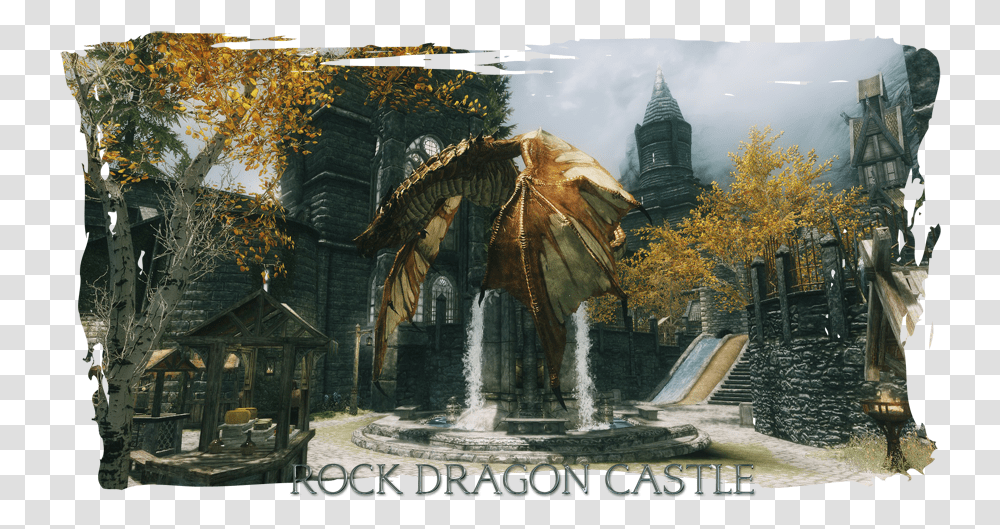 Skyrim Dragon Skyrim Dragon Castle Mod, Painting, Dinosaur, Building Transparent Png