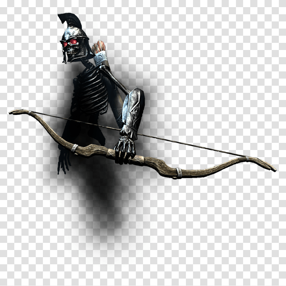 Skyrim Shadow Skeleton Magic Summon Black Enemy Longbow, Arrow, Person, Human Transparent Png