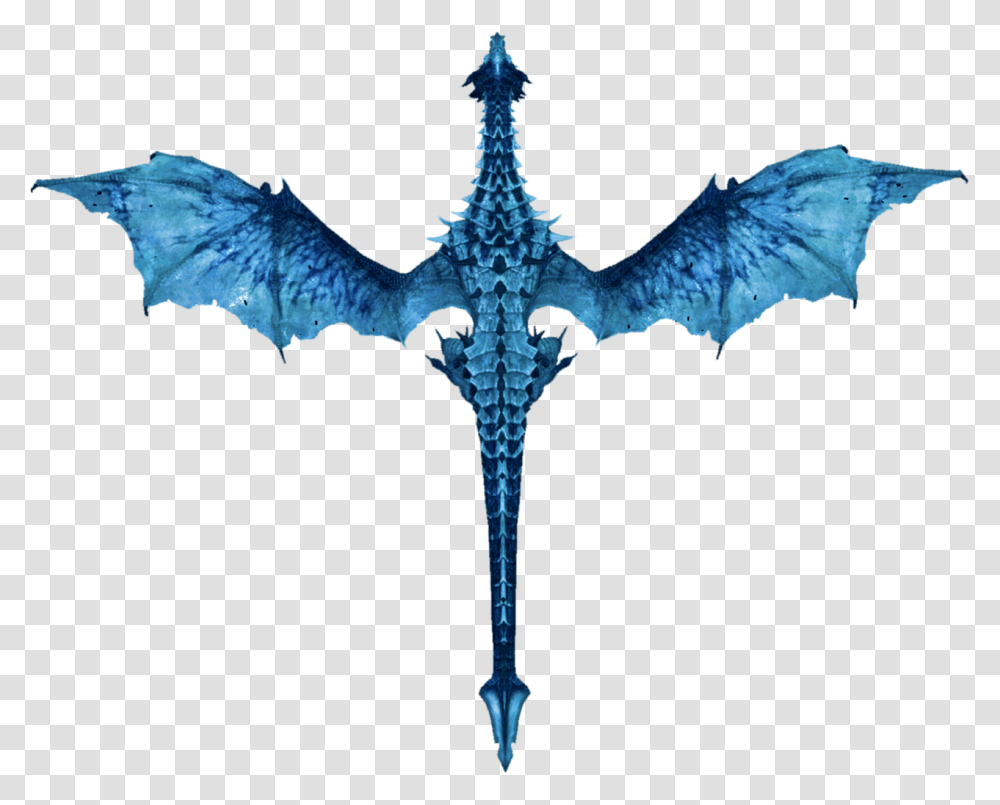 Skyrim The Ice Dragon Desktop Wallpaper Dragon Background Top View, Cross, Symbol Transparent Png
