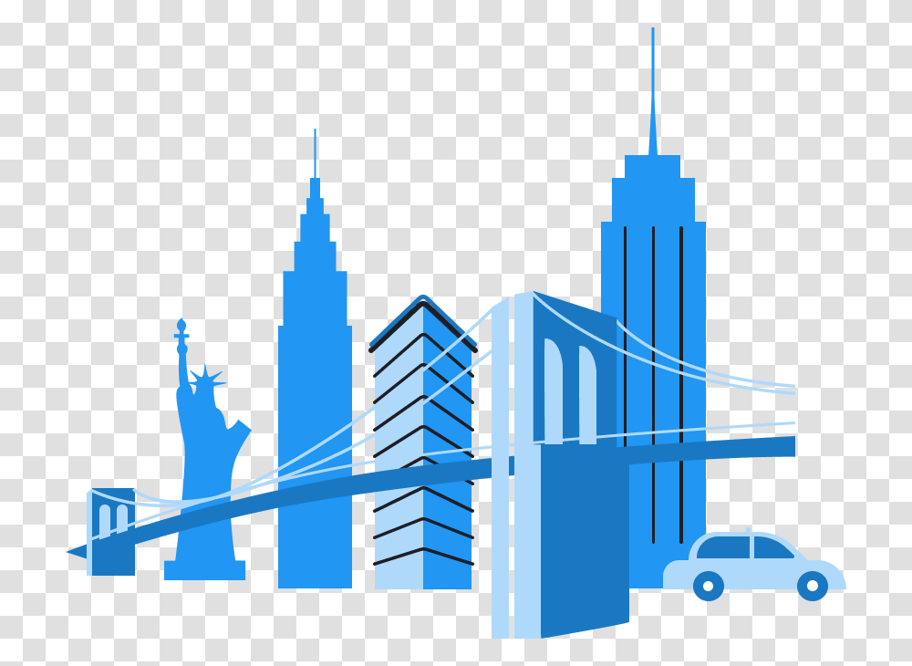 Skyscraper, Building, Bridge, Car, Architecture Transparent Png