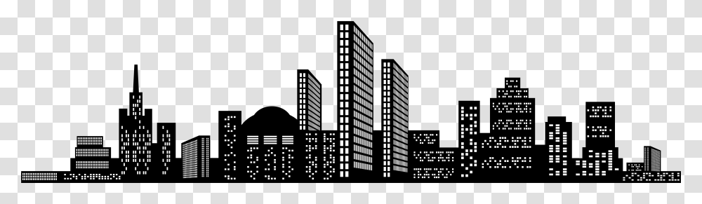 Skyscraper Clipart Buildings Silhouette, City, Urban, Town, High Rise Transparent Png