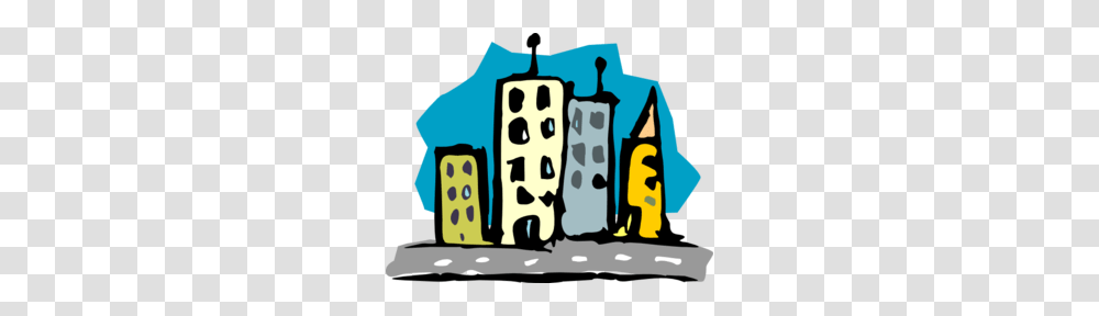 Skyscrapers Along A Road Clip Art, Game, Poster, Advertisement, Domino Transparent Png