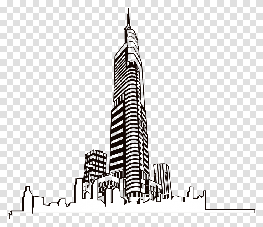 Skyscrapers Clipart, Spire, Tower, Architecture, Building Transparent Png
