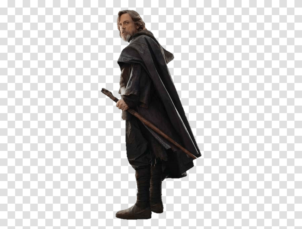 Skywalker 3 Image Star Wars The Last Jedi Luke, Clothing, Person, Coat, Stick Transparent Png