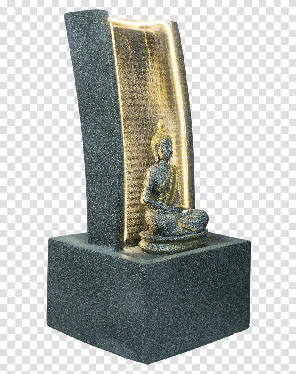 Slate Water Fountain With Lord Buddha Statue Small Small Fountain In Living Room, Worship, Architecture, Building Transparent Png