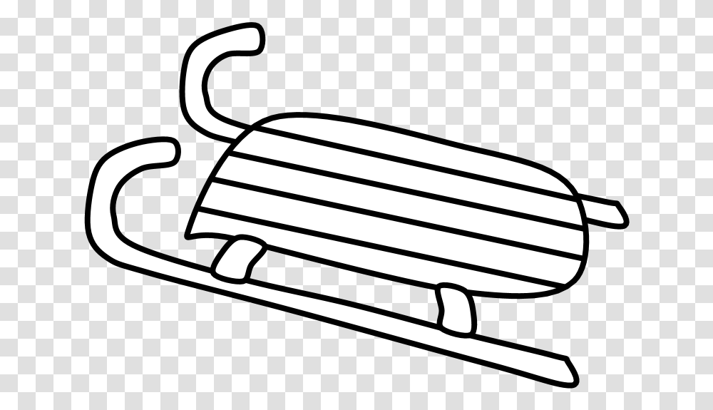 Sled Black And White Sled Clip Art Black And White, Hammer, Tool, Transportation, Vehicle Transparent Png