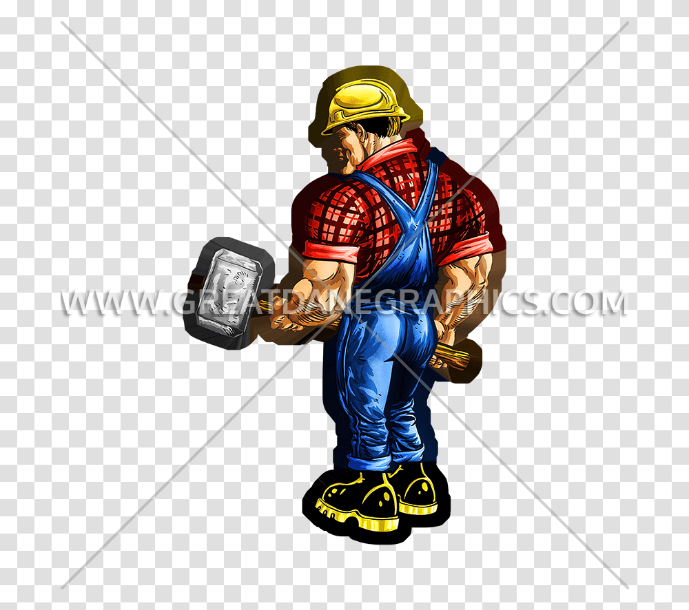 Sledge Hammer Cartoon, Person, Clothing, Outdoors, Helmet Transparent Png