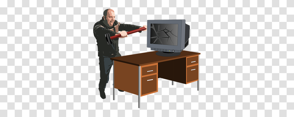 Sledgehammer Person, Furniture, Monitor, Screen Transparent Png