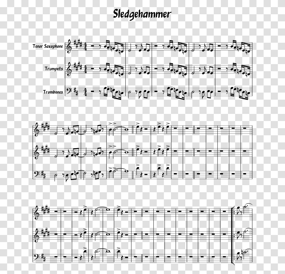 Sledgehammer Sax Sheet Music, Gray, World Of Warcraft Transparent Png