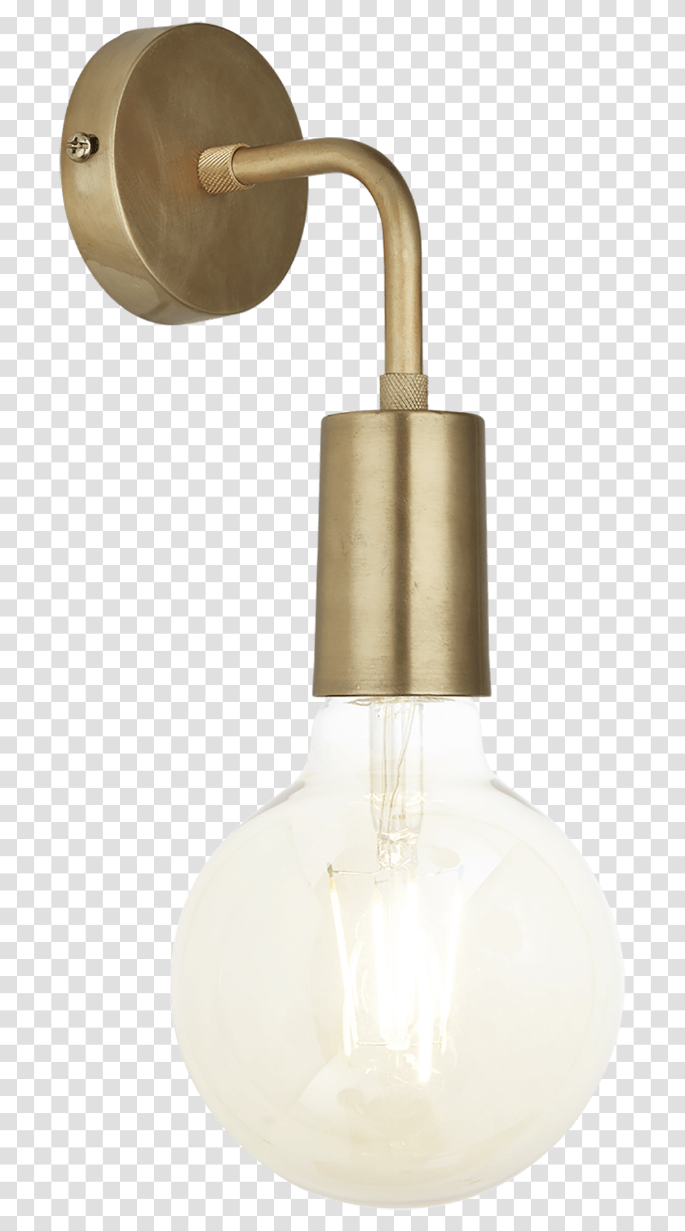 Sleek Edison Wall Light Brass Medene Svetlo Na Zed, Lamp, Lightbulb Transparent Png