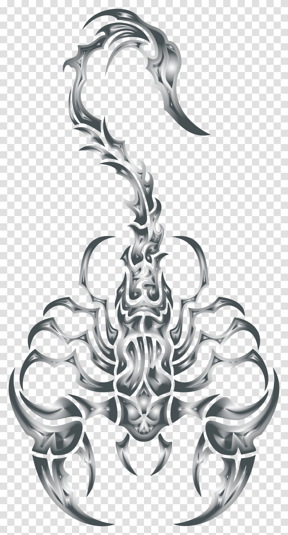 Sleek Tribal Scorpion Steel Clip Arts Scorpio Symbol, Emblem, Dragon Transparent Png