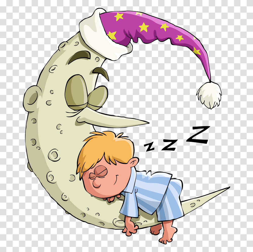 Sleep Cartoon Moon Illustration Nighty Nite, Person, Human, Animal, Mammal Transparent Png