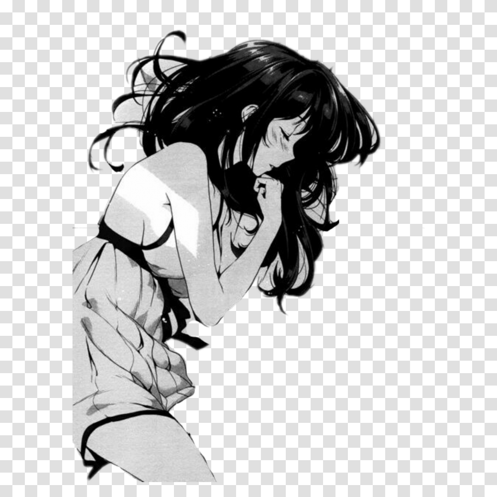 Sleeping Anime Manga Girl Blackhair Dress Indress, Person, Human, Comics, Book Transparent Png