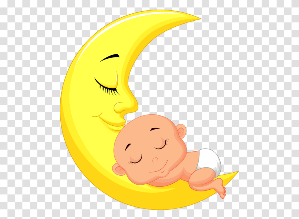 Sleeping Baby Cartoon, Banana, Fruit, Plant, Food Transparent Png