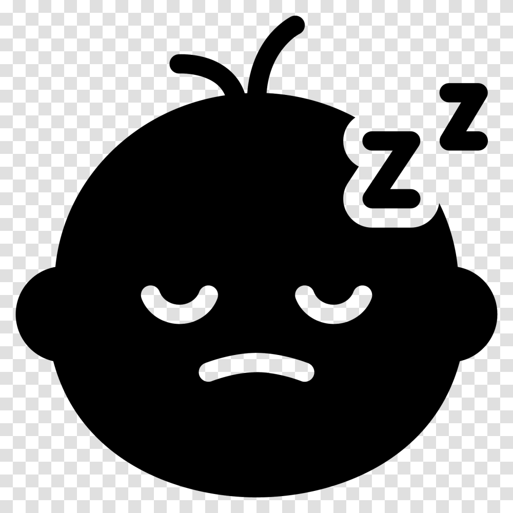 Sleeping Baby Filled Icon Emoticon Negro Durmiendo, Gray, World Of Warcraft Transparent Png