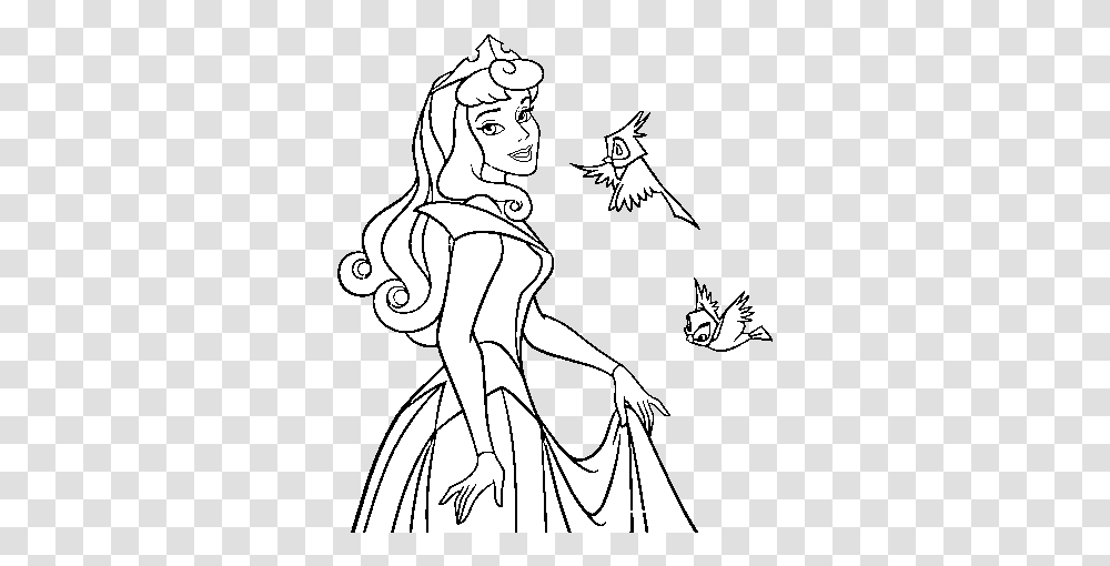 Sleeping Beauty 37 Animation Movies - Printable Coloring, Person, Human, Art, Stencil Transparent Png