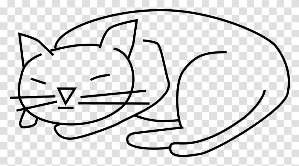 Sleeping Cat Black And White Clipart, Gray, World Of Warcraft Transparent Png