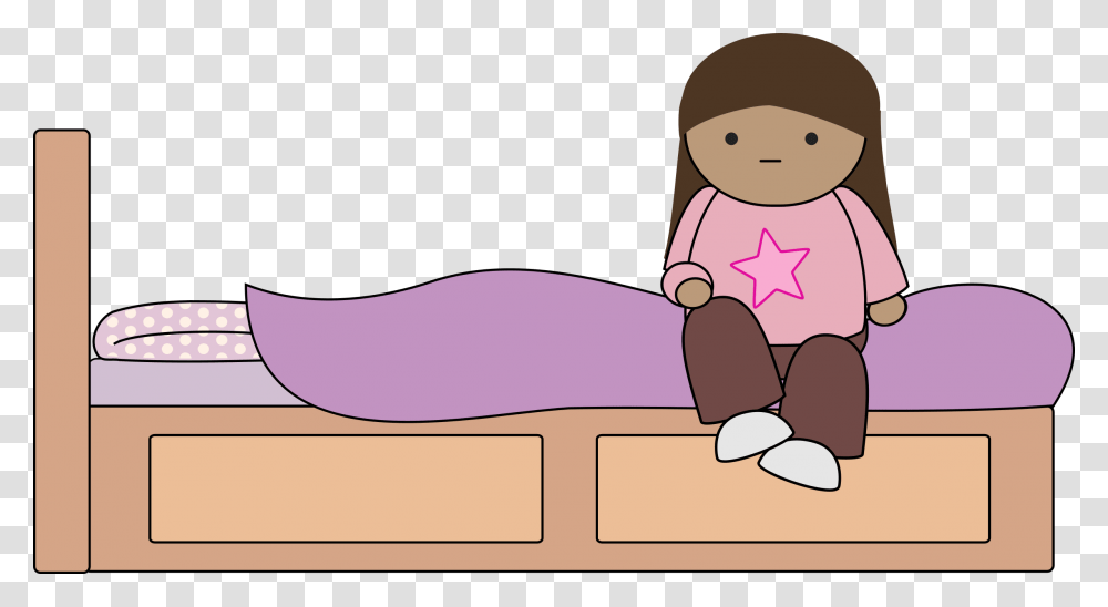 Sleeping Clipart Girl Sitting On Bed Clipart, Snowman, Toy, Doll, Toilet Transparent Png