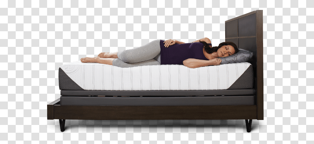 Sleeping On Bed Side View, Furniture, Person, Human, Spa Transparent Png