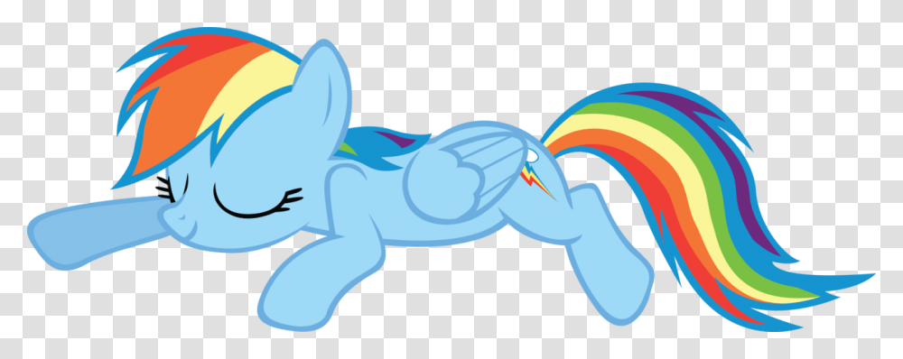 Sleeping Vector Mlp My Little Pony Rainbow Dash Laying Down, Animal, Reptile, Sea Life, Gecko Transparent Png