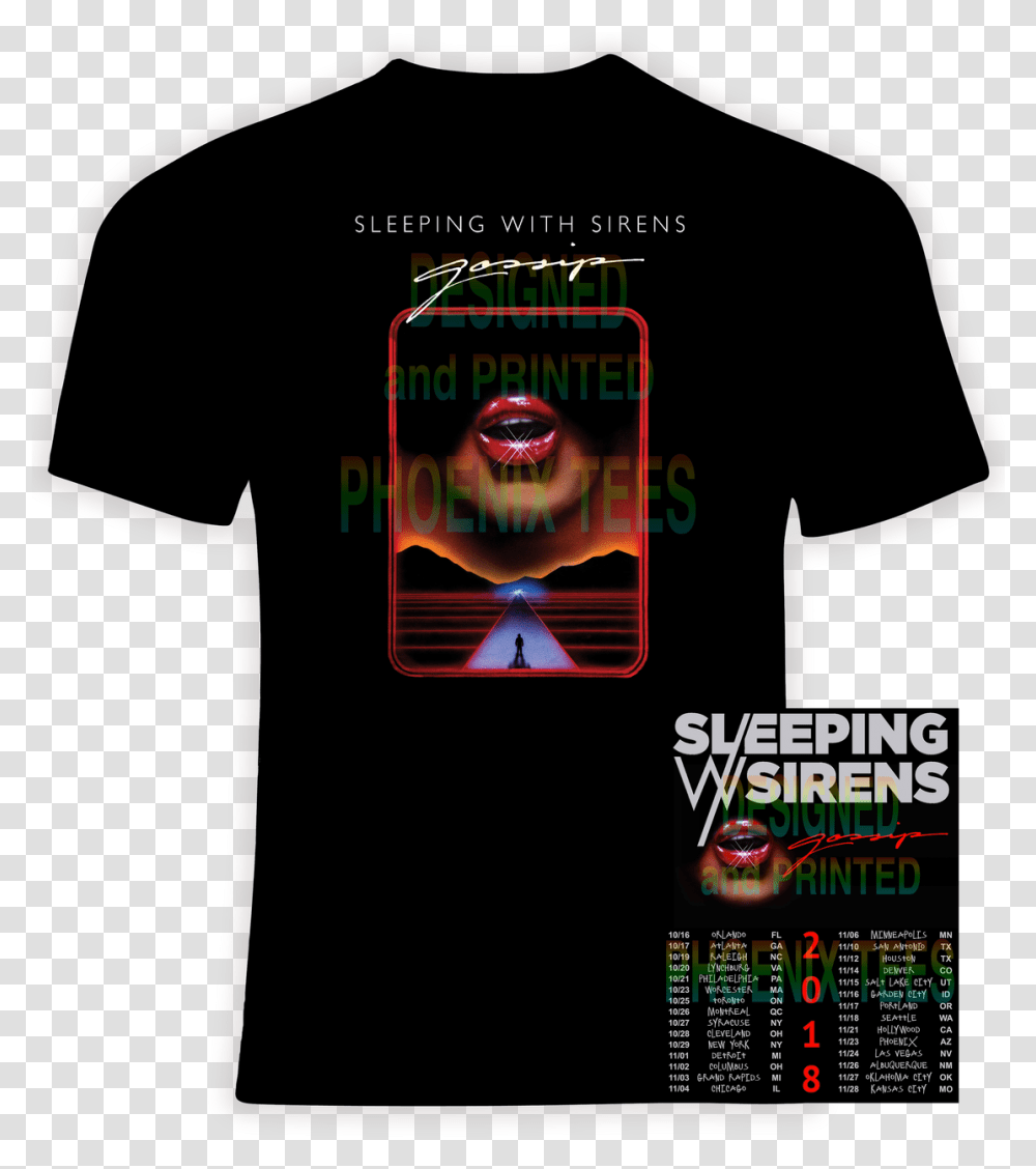Sleeping With Sirens 2018 Concert Tour Gossip T Shirt Slayer 2018 Tour Shirt, Poster, Advertisement, Flyer Transparent Png