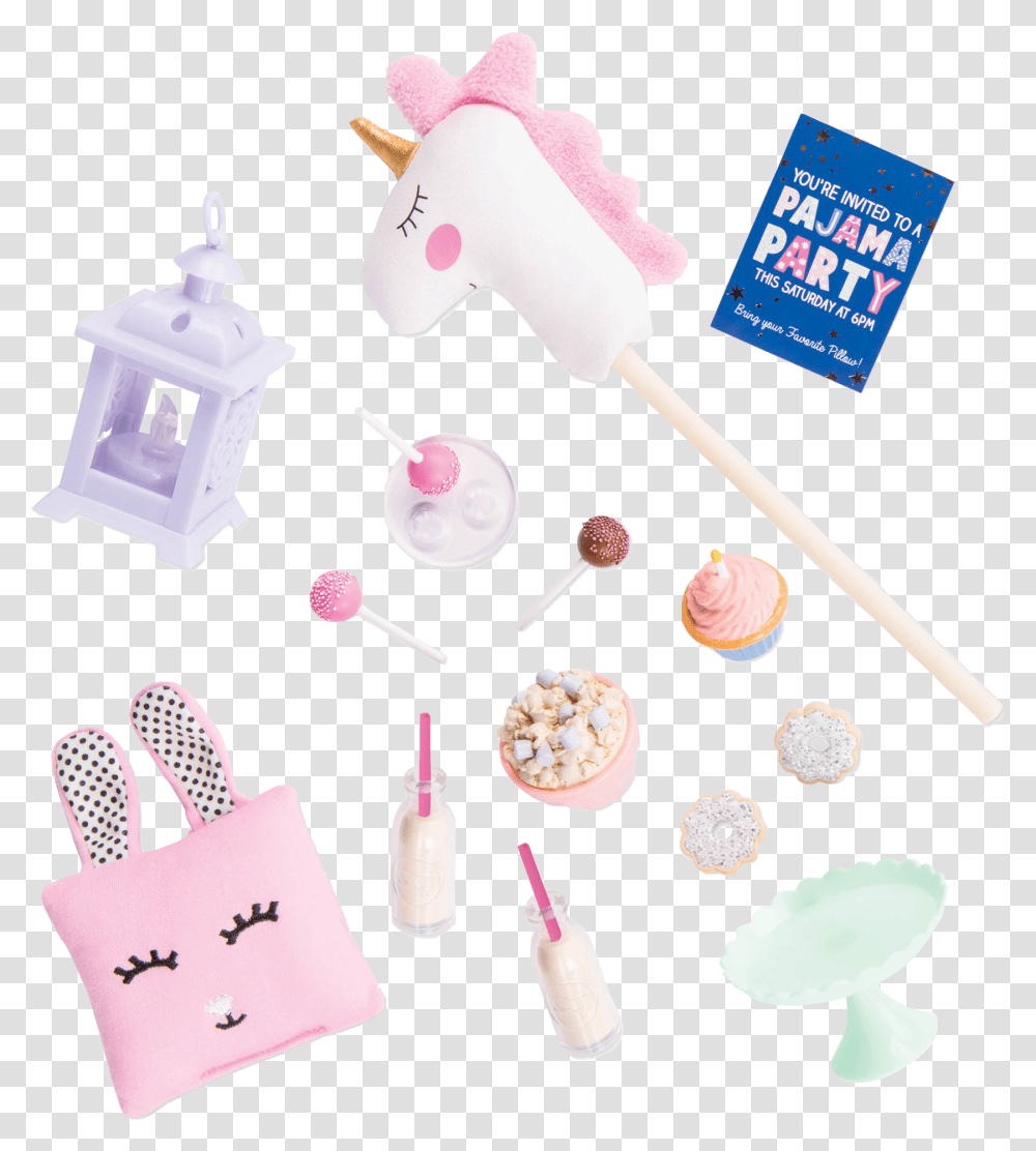 Sleepover Party Set Baby Toys, Food, Candy, Cream Transparent Png