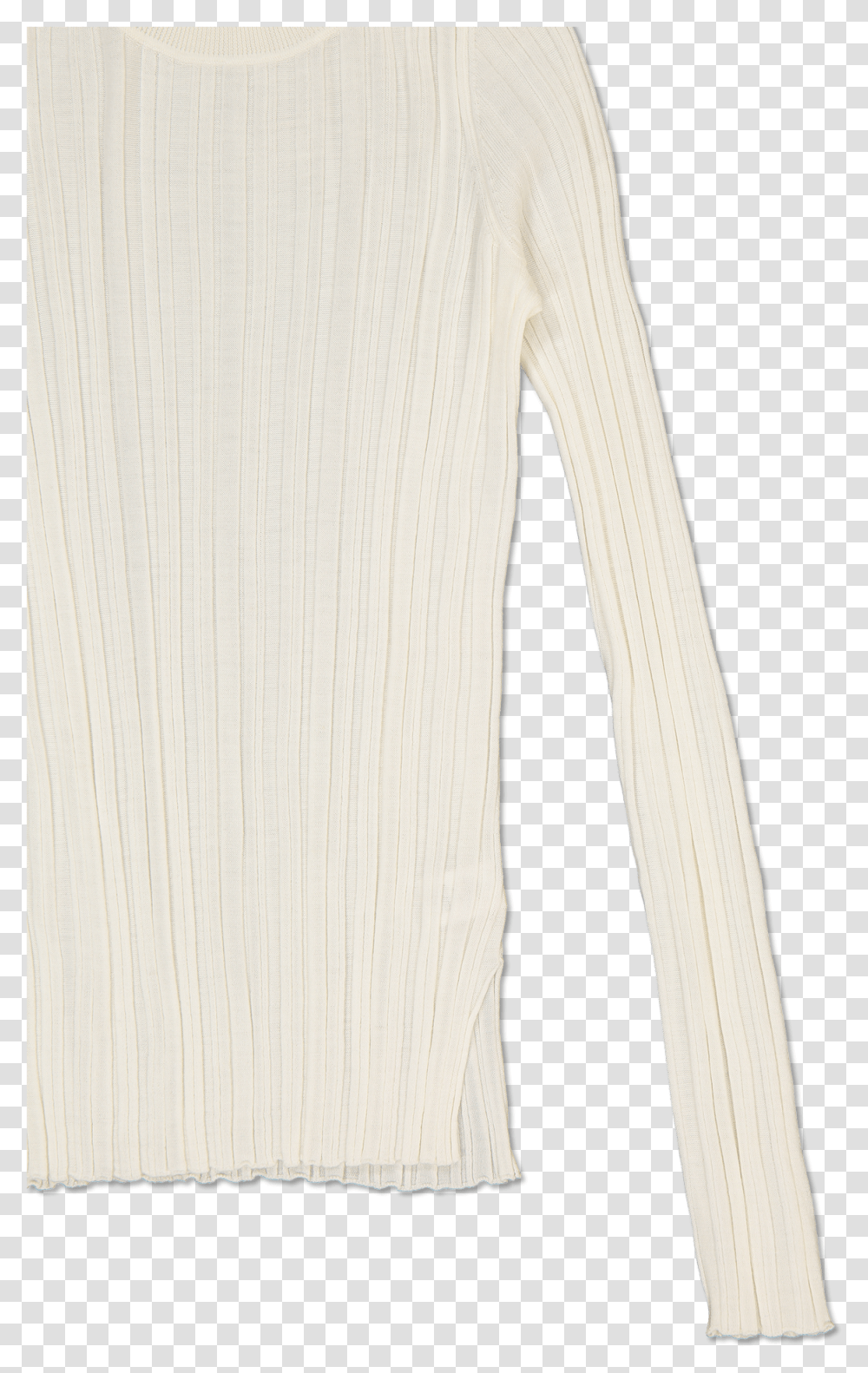 Sleeve Detail Image Of Helmut Lang Rib Crewneck Top Cardigan, Apparel, Rug, Sweater Transparent Png
