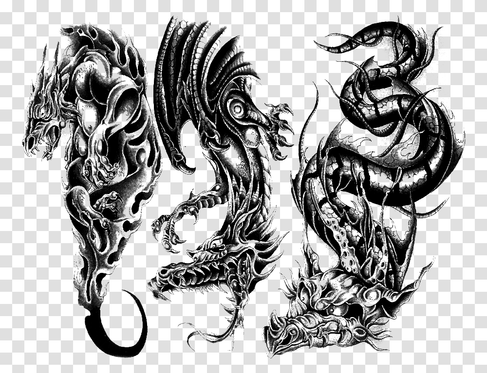 Sleeve Tattoo Flash Body Piercing Tattoo Gimp No Backgrounds, Dragon, Painting Transparent Png