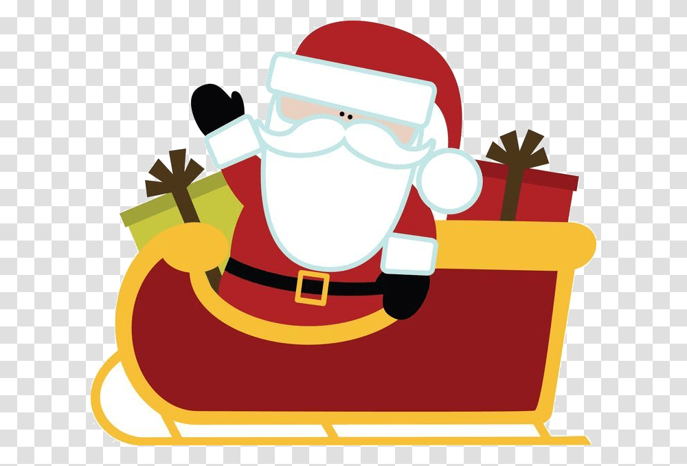 Sleigh Christmas Santa And Clip Art Cute Santa In Sleigh, Birthday Cake, Food, Leisure Activities, Outdoors Transparent Png