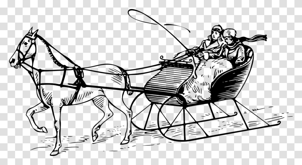 Sleigh One Horse Open Sleigh Clipart, Gray, World Of Warcraft Transparent Png