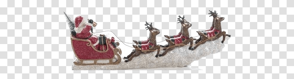 Sleigh Santa Flying Clipart And Reindeer Chariot, Vehicle, Transportation, Wedding Cake, Carriage Transparent Png