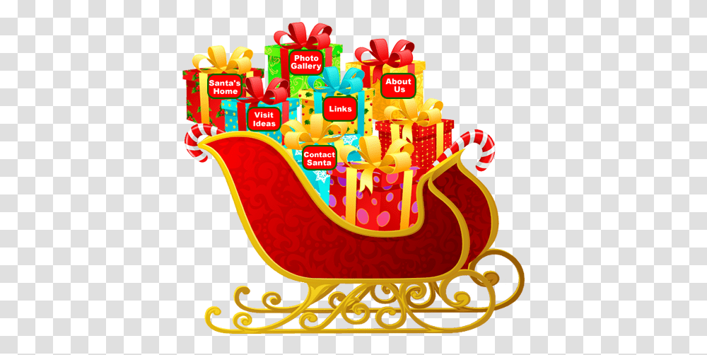 Sleigh Santa Sleigh With Gifts Full Size Christmas Top 100 2009, Birthday Cake, Food, Leisure Activities, Text Transparent Png
