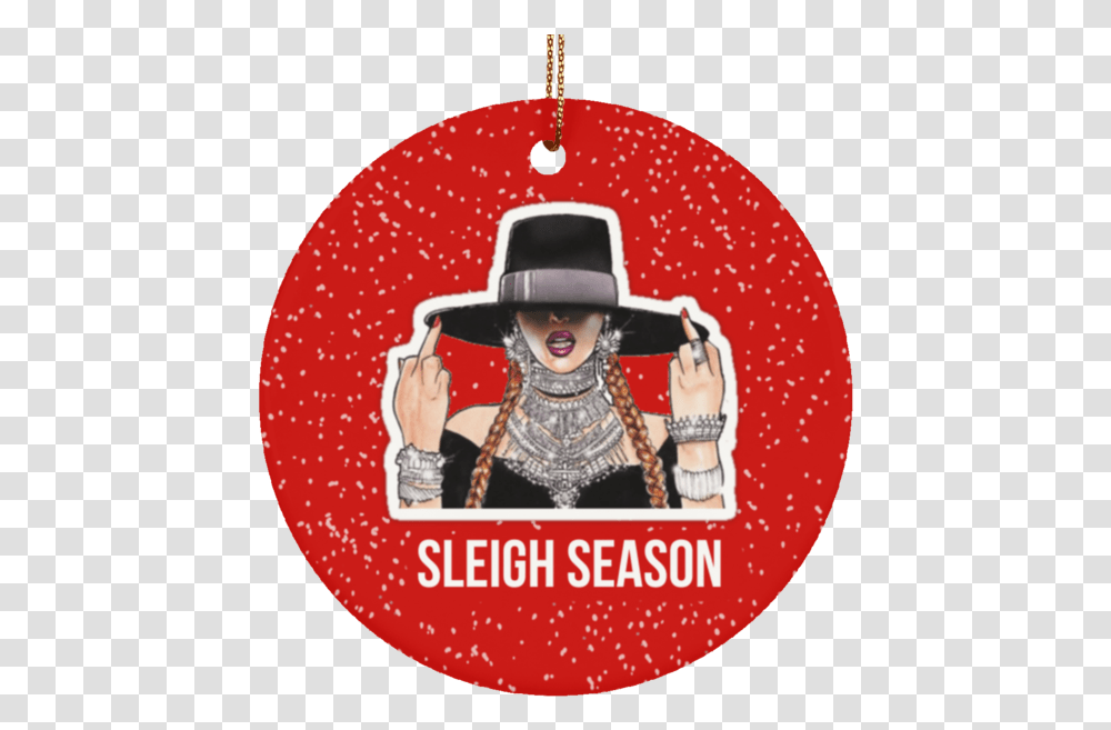 Sleigh Season Ornament Housewares Sleigh Season, Person, Face, Hat Transparent Png