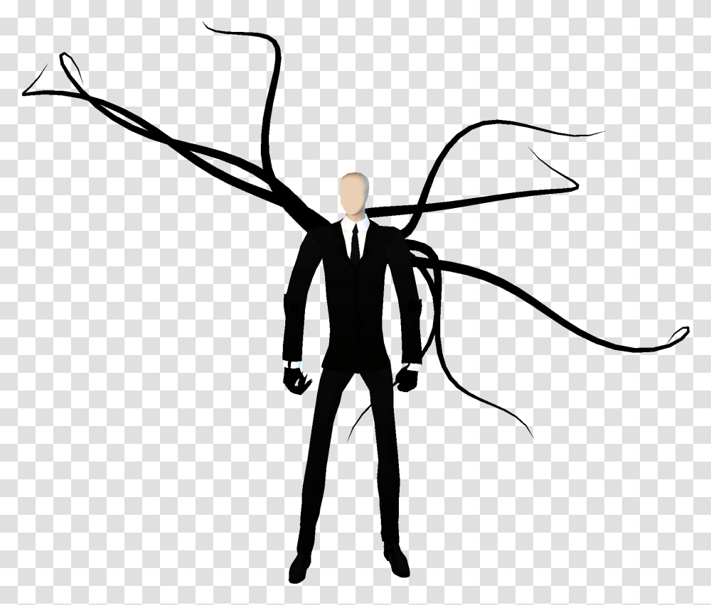 Slender Man Background, Silhouette, Person, Suit Transparent Png