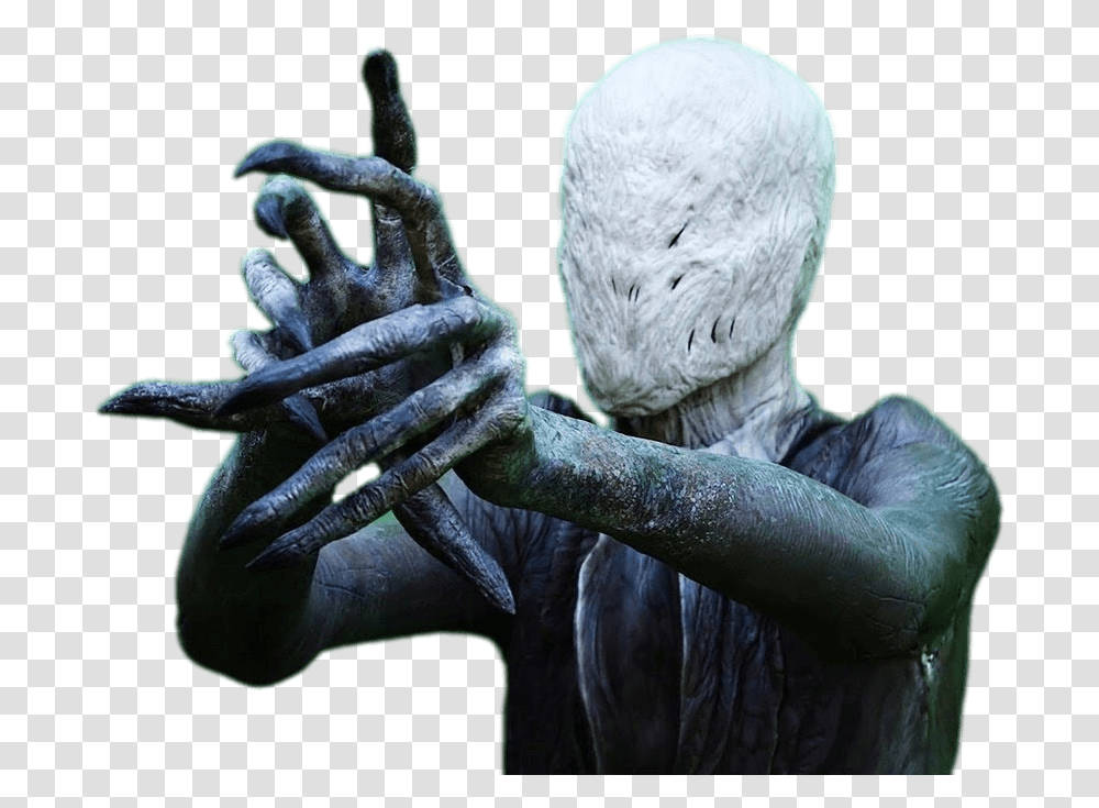 Slender Man Long Fingers Slender Man, Statue, Sculpture, Lizard Transparent Png