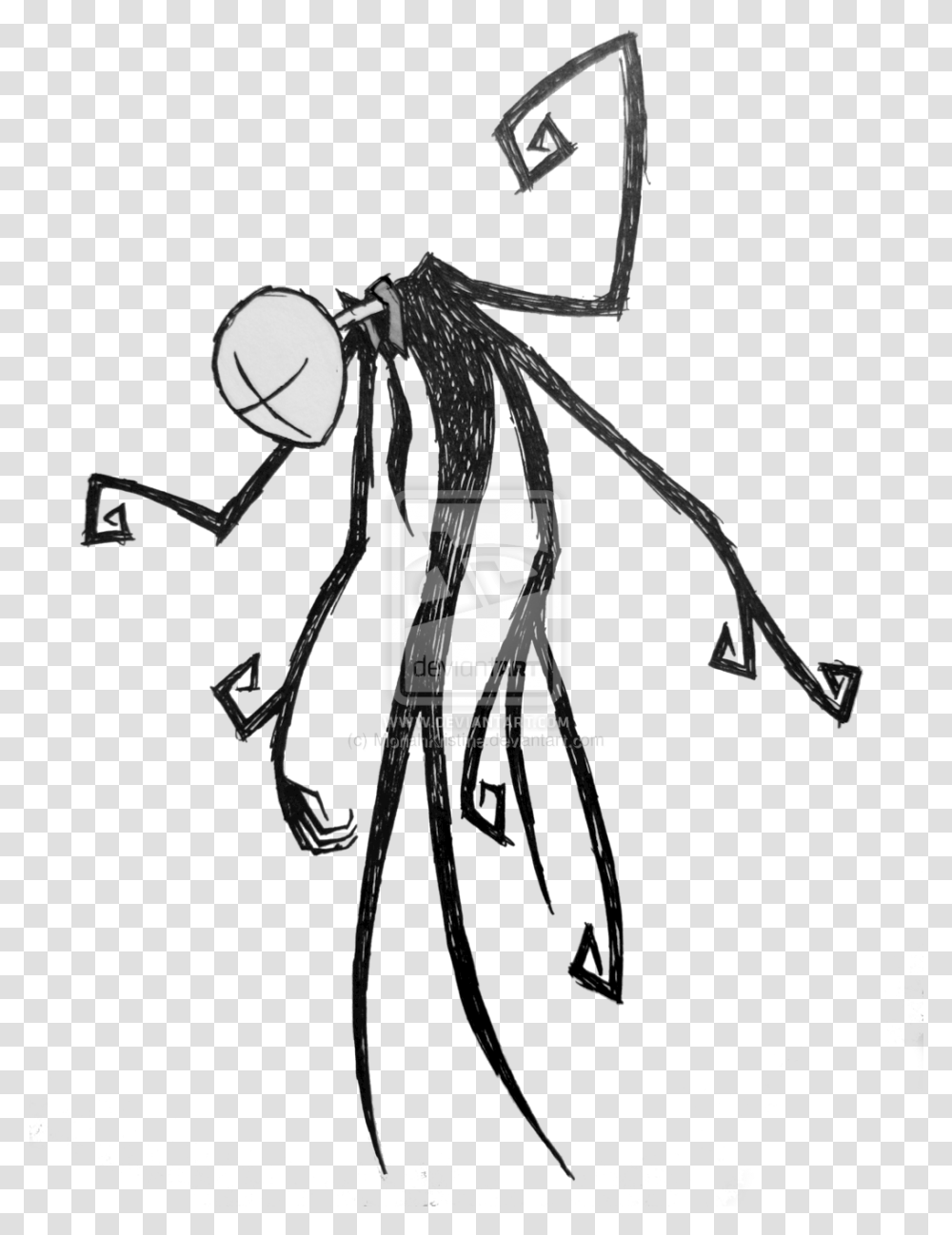 Slenderman Slender Man Stabbing Drawing Image Fan Art Slenderman Pixel Fan Art, Bow Transparent Png