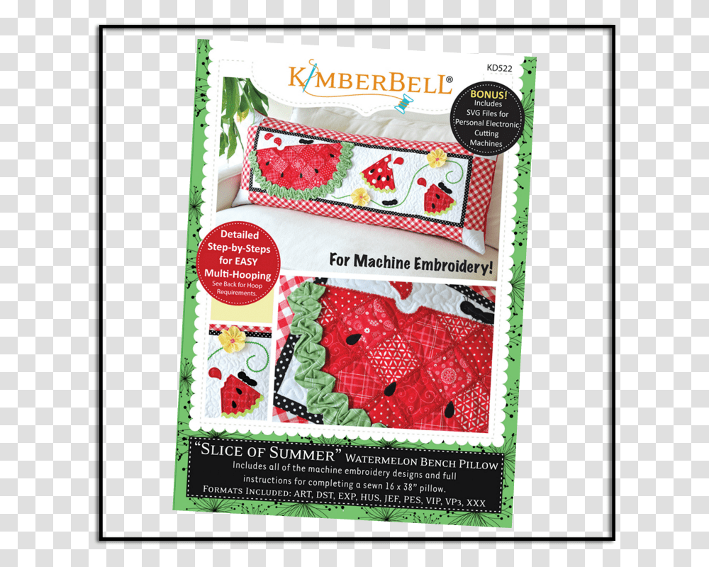 Slice Of Summer Watermelon Bench Pillow By Kimberbell Anthurium, Flyer, Poster, Paper, Advertisement Transparent Png