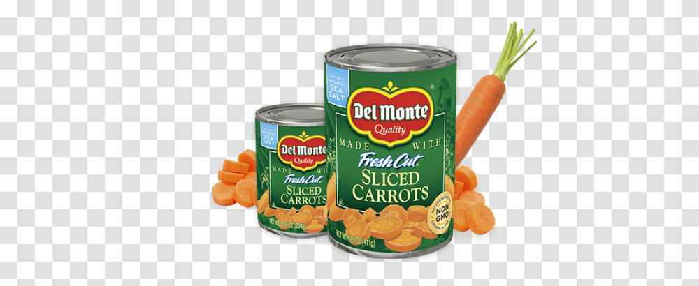 Sliced Carrots Del Monte Foods Inc, Canned Goods, Aluminium, Tin, Plant Transparent Png