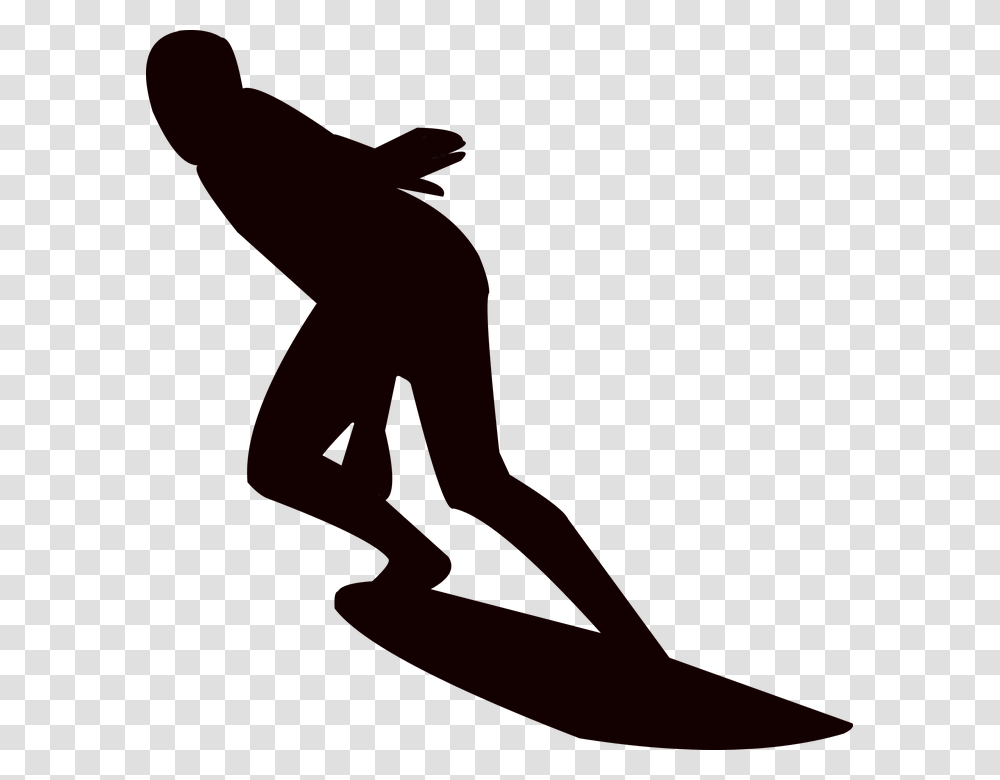 Slide Board Man Sea Sport Silhouette Illustration, Person, Human, Kneeling, Back Transparent Png