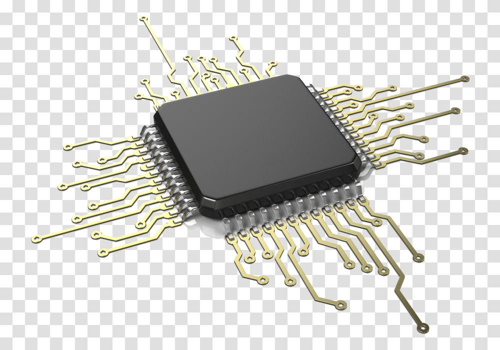 Slide Img Microchip White Background, Electronics, Electronic Chip, Hardware, Gun Transparent Png