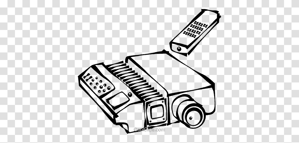Slide Projector With A Remote Control Royalty Free Vector Clip Art, Electronics, Camera, Calculator Transparent Png